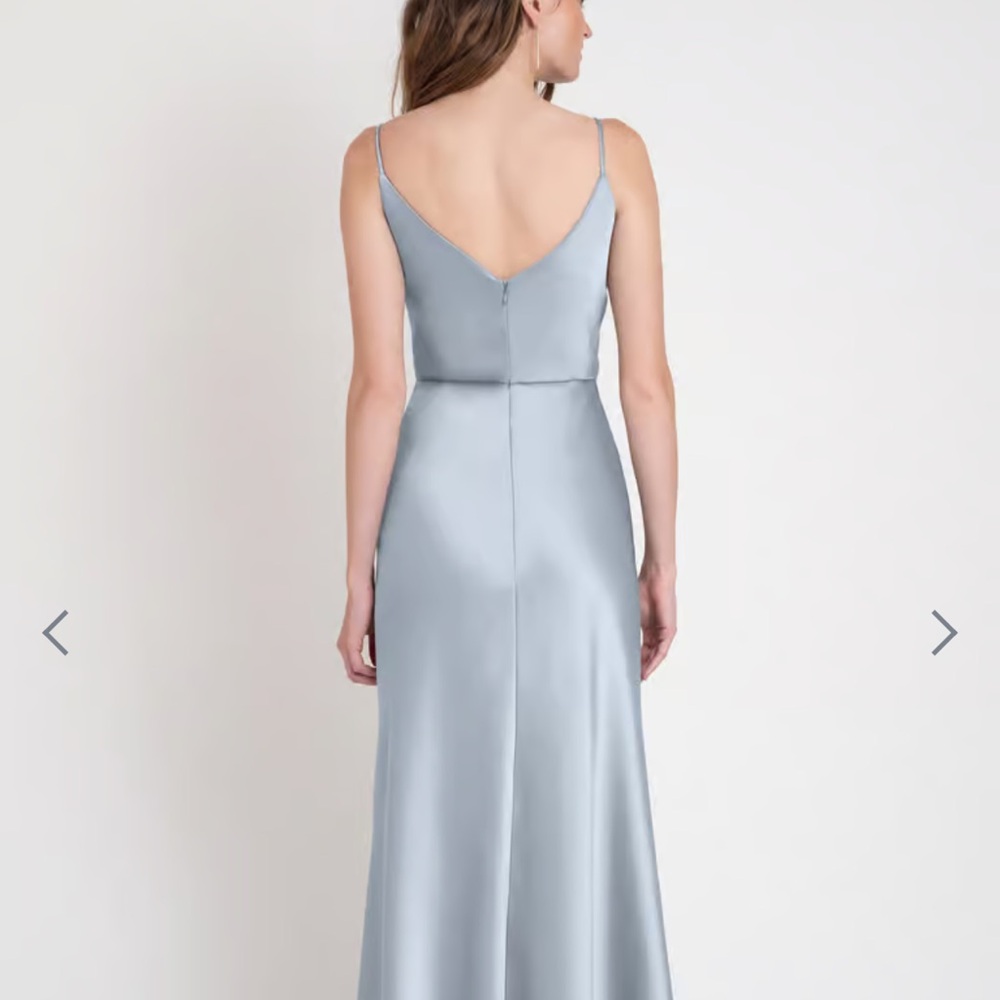 Jenny Yoo Whisper Blue Satin Sylvie Dress